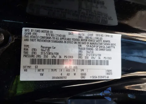 2016 Ford Focus Se from USA, damaged, VIN 1FADP3F28GL348778